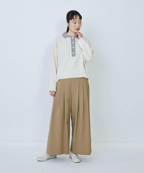 LOISIR（ロワズィール）の「ウール混ギャバワイドパンツ（その他パンツ・レディース・ベージュ/グレー/ブラック・40/38/36）」の4枚目の写真