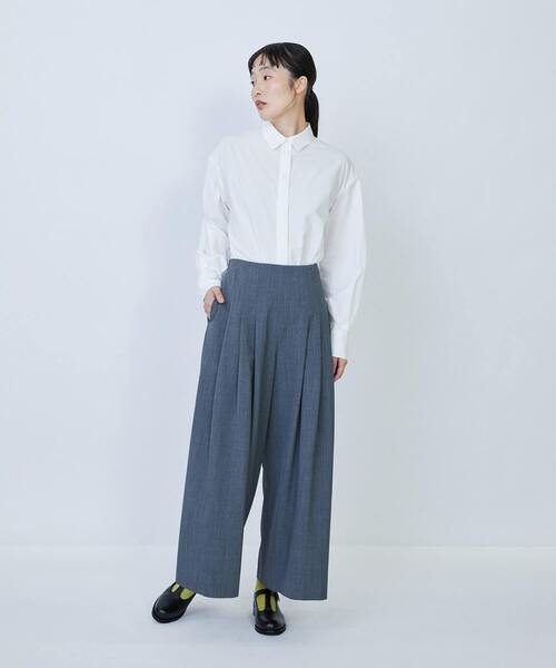 LOISIR（ロワズィール）の「【12月ベストセラーブランド内2位】ウール混ギャバワイドパンツ（その他パンツ・レディース・ベージュ/グレー/ブラック・40/38/36）」の19枚目の写真