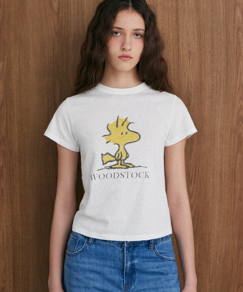 LADY VOLUME(レディーボリューム)の「ウッドストックTシャツ (アイボリー)(Tシャツ/カットソー・レディース・その他・SMALL/MEDIUM)」の1枚目の写真