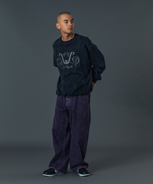 XLARGE（エクストララージ）の「EMBOSSED DENIM PANTS（デニムパンツ・メンズ・ブラック/ベージュ/パープル・30inch/32inch/34inch/36inch）」の6枚目の写真