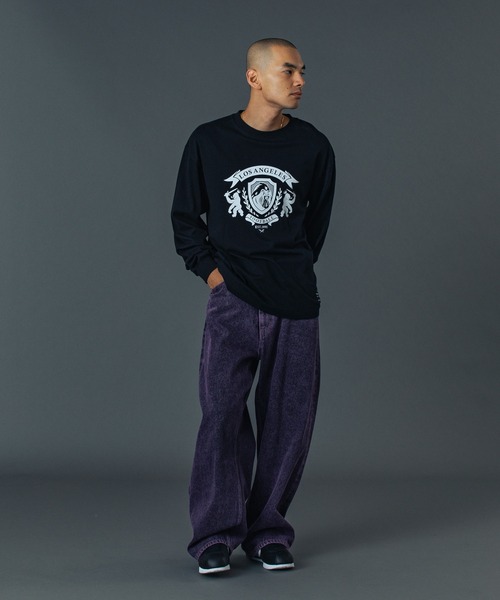 XLARGE（エクストララージ）の「EMBOSSED DENIM PANTS（デニムパンツ・メンズ・ブラック/ベージュ/パープル・30inch/32inch/34inch/36inch）」の8枚目の写真