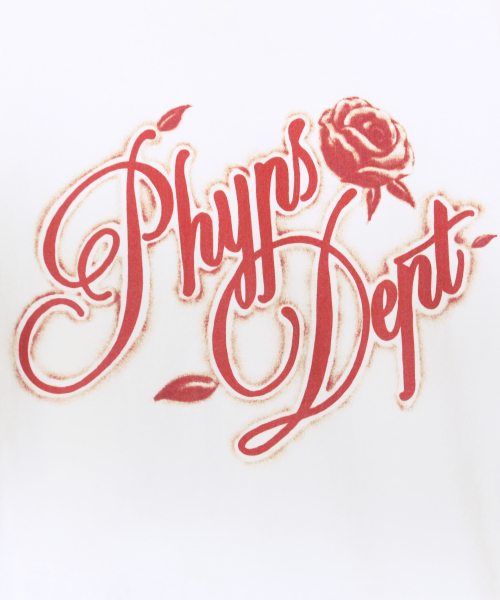 PHYSICAL DEPARTMENT(フィジカル デパートメント)の「ウィメンズローズタイポ半袖Tシャツ_ホワイト(Tシャツ/カットソー・レディース・その他・SMALL/MEDIUM)」の4枚目の写真