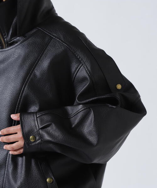 ROYAL FLASH（ロイヤルフラッシュ）の「MITSUKI/ミツキ/フェイクレザーオーバージャケット（その他アウター・レディース・ブラック・F）」の22枚目の写真