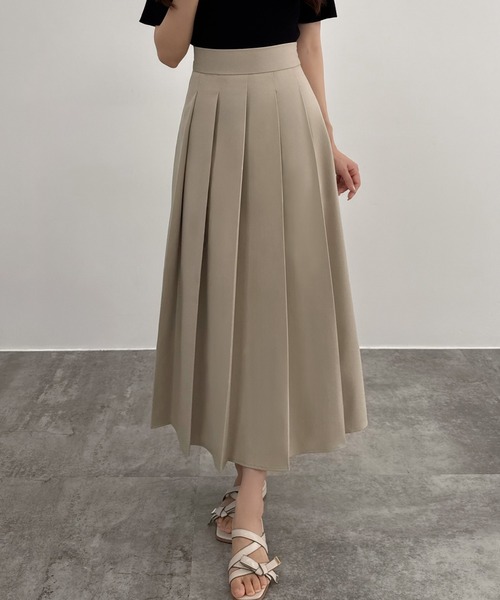 CENEA(セネア)の「ファスナースリットプリーツスカート(スカート・レディース・アイボリー/ブラック/チャコール・LARGE/MEDIUM/SMALL)」の2枚目の写真