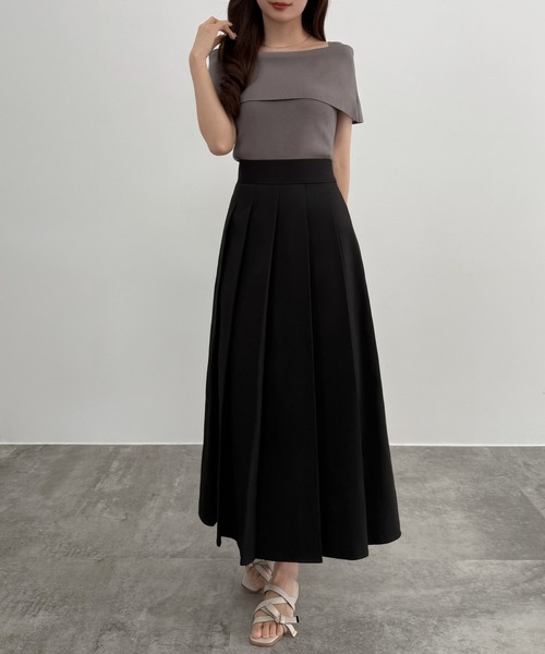 CENEA(セネア)の「ファスナースリットプリーツスカート(スカート・レディース・アイボリー/ブラック/チャコール・LARGE/MEDIUM/SMALL)」の8枚目の写真