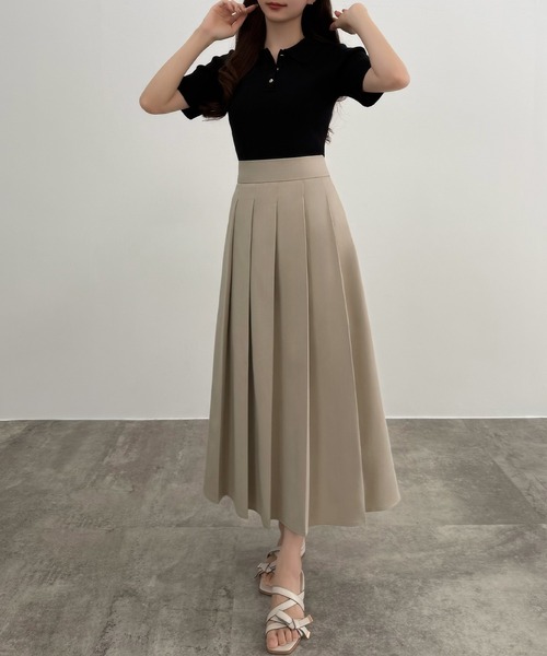 CENEA(セネア)の「ファスナースリットプリーツスカート(スカート・レディース・アイボリー/ブラック/チャコール・LARGE/MEDIUM/SMALL)」の12枚目の写真
