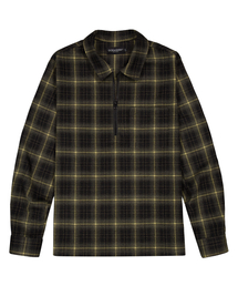 GODASHIN（ゴダシン）の「Half Zip-Up Check Shirt (Sand Black)（その他トップス）」
