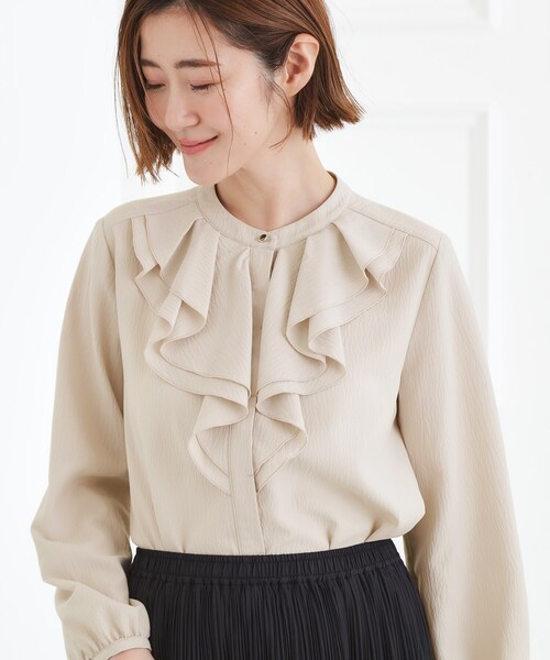 grove（グローブ）の「【手洗いOK】フロントラッフルフリルブラウス（シャツ/ブラウス・レディース・ブラウン系その他/オフホワイト・02/03/01/05/04）」の7枚目の写真