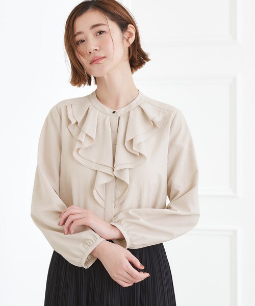 grove（グローブ）の「【手洗いOK】フロントラッフルフリルブラウス（シャツ/ブラウス・レディース・ブラウン系その他/オフホワイト・02/03/01/05/04）」の8枚目の写真