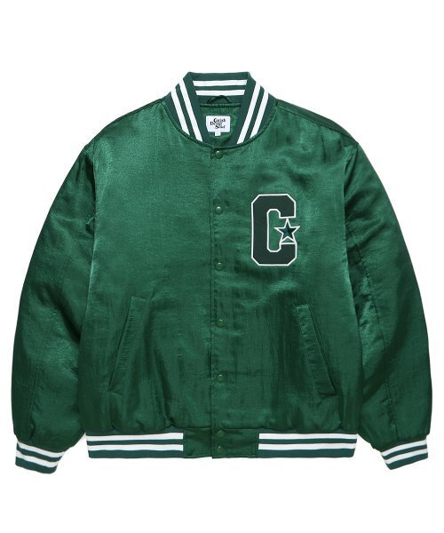 Cavish(カビシ)の「SELLER LOGO BASEBALL JACKET GREEN(CV2CSUB940A)(スタジャン・レディース・グリーン・MEDIUM/LARGE)」の1枚目の写真