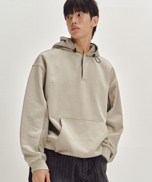 SECONDMONO（セカンドモノローグ）の「ナイロンディメンションブロックストリングフードパーカー[ベージュ]_SETS049BEIGE（パーカー・レディース・その他・SMALL/MEDIUM/LARGE）」の2枚目の写真