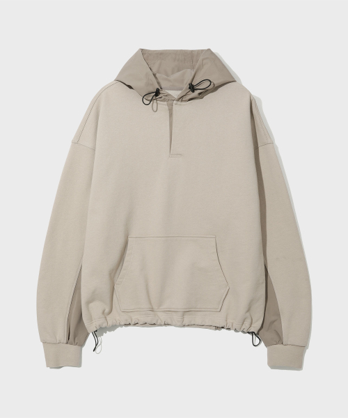 SECONDMONO（セカンドモノローグ）の「ナイロンディメンションブロックストリングフードパーカー[ベージュ]_SETS049BEIGE（パーカー・レディース・その他・SMALL/MEDIUM/LARGE）」の4枚目の写真