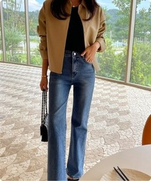 I.O.E（アイオイ）の「【韓国トレンド】ジャケットレザールック・クロップドシャツジャケット（その他アウター）」