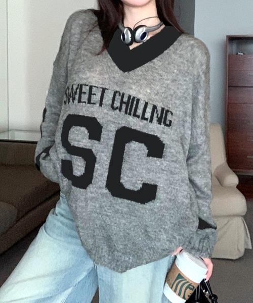 セール】ビッグロゴジャガードニットプルオーバー（ニット/セーター