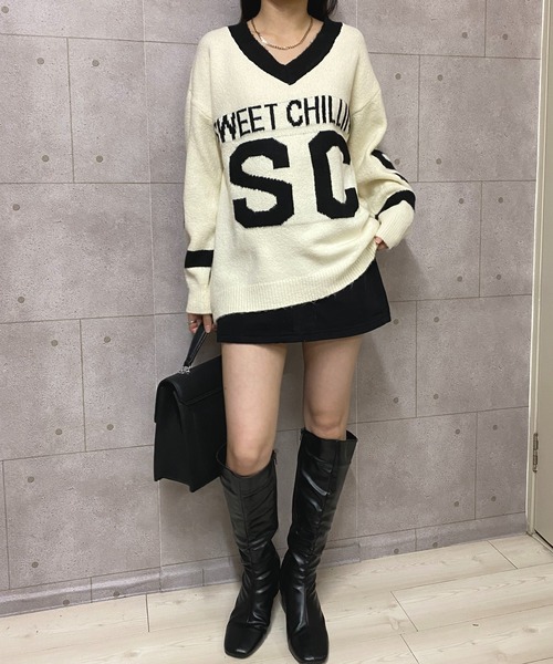 セール】ビッグロゴジャガードニットプルオーバー（ニット/セーター