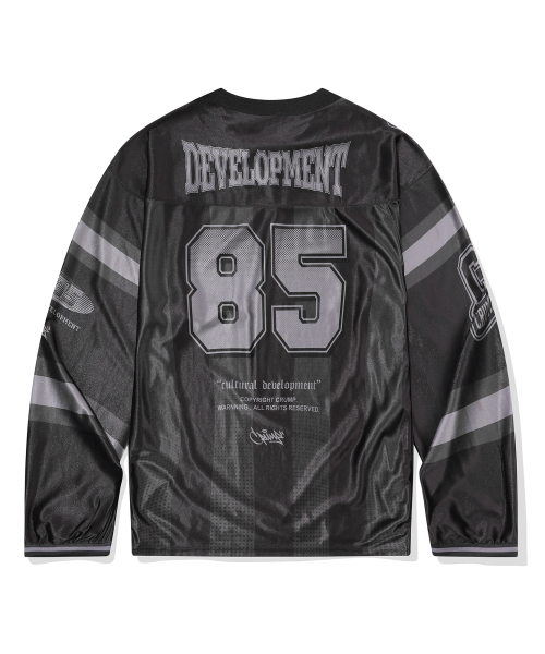 crump（クランプ）の「Culture Football Satin Jersey [Black]（Tシャツ/カットソー・メンズ・ブラック・LARGE）」の2枚目の写真