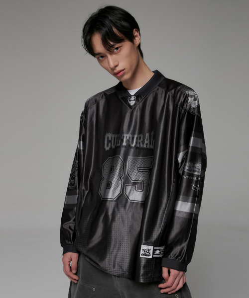 crump（クランプ）の「Culture Football Satin Jersey [Black]（Tシャツ/カットソー・メンズ・ブラック・LARGE）」の5枚目の写真