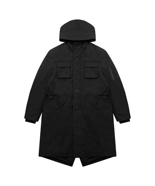 SOLEW(ソル)の「変形フィッシュテールパーカー_ブラック(ミリタリージャケット・メンズ・その他・LARGE/MEDIUM/SMALL/X-LARGE)」の1枚目の写真