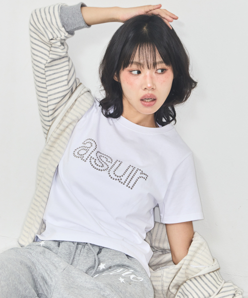 as you are(アズユーアー)の「AU ホットフィックスルーズクロップTシャツ ホワイト(Tシャツ/カットソー・レディース・その他・SMALL/MEDIUM)」の2枚目の写真