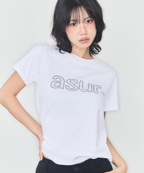 as you are(アズユーアー)の「AU ホットフィックスルーズクロップTシャツ ホワイト(Tシャツ/カットソー・レディース・その他・SMALL/MEDIUM)」の3枚目の写真