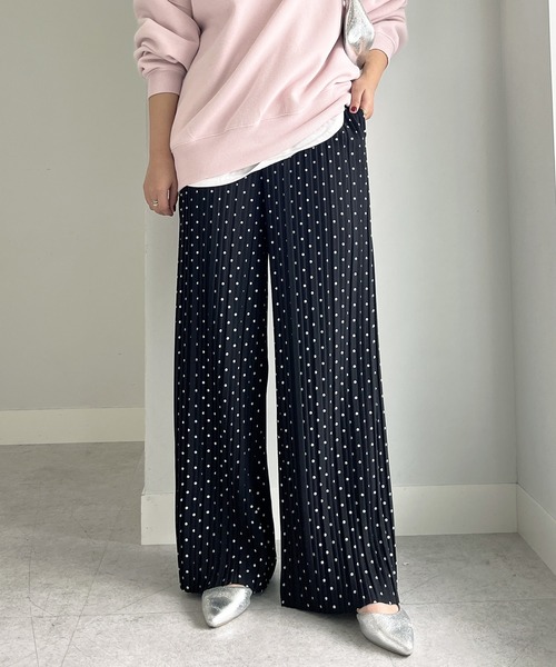 GeeRA(ジーラ)の「【-10㎝カット可能◎】S~3Lサイズ展開/セルフカットセミワイドプリーツイージーパンツ(その他パンツ・レディース・ドット/ベージュ/レオパード/ブラック・XX-LARGE/X-LARGE/LARGE/MEDIUM/SMALL)」の1枚目の写真