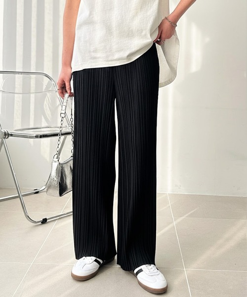 GeeRA(ジーラ)の「【-10㎝カット可能◎】S~3Lサイズ展開/セルフカットセミワイドプリーツイージーパンツ(その他パンツ・レディース・ドット/ベージュ/レオパード/ブラック・XX-LARGE/X-LARGE/LARGE/MEDIUM/SMALL)」の2枚目の写真