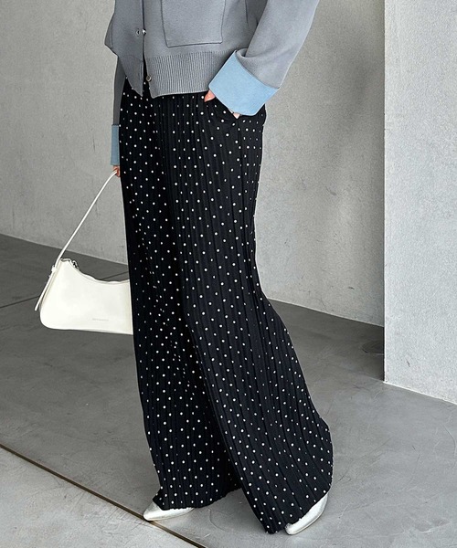 GeeRA(ジーラ)の「【-10㎝カット可能◎】S~3Lサイズ展開/セルフカットセミワイドプリーツイージーパンツ(その他パンツ・レディース・ドット/ベージュ/レオパード/ブラック・XX-LARGE/X-LARGE/LARGE/MEDIUM/SMALL)」の17枚目の写真