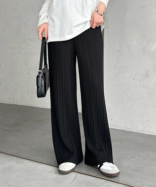 GeeRA(ジーラ)の「【-10㎝カット可能◎】S~3Lサイズ展開/セルフカットセミワイドプリーツイージーパンツ(その他パンツ・レディース・ドット/ベージュ/レオパード/ブラック・XX-LARGE/X-LARGE/LARGE/MEDIUM/SMALL)」の5枚目の写真