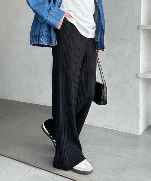 GeeRA(ジーラ)の「【-10㎝カット可能◎】S~3Lサイズ展開/セルフカットセミワイドプリーツイージーパンツ(その他パンツ・レディース・ドット/ベージュ/レオパード/ブラック・XX-LARGE/X-LARGE/LARGE/MEDIUM/SMALL)」の6枚目の写真