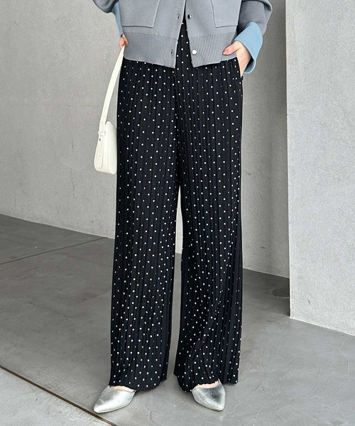 GeeRA(ジーラ)の「【-10㎝カット可能◎】S~3Lサイズ展開/セルフカットセミワイドプリーツイージーパンツ(その他パンツ・レディース・ドット/ベージュ/レオパード/ブラック・XX-LARGE/X-LARGE/LARGE/MEDIUM/SMALL)」の16枚目の写真