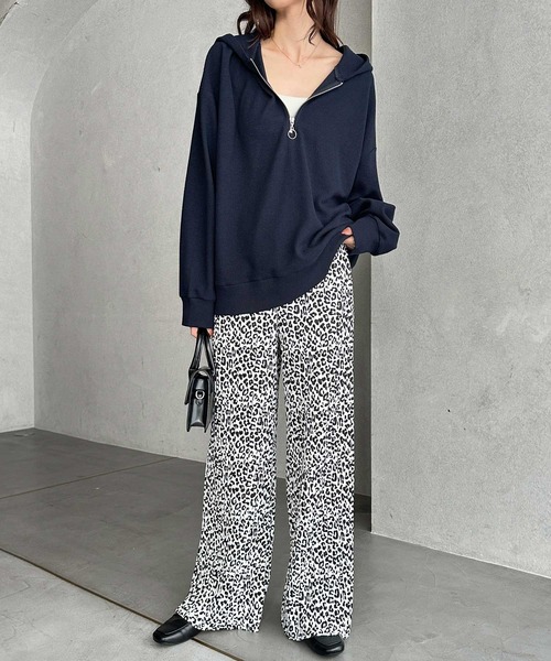 GeeRA(ジーラ)の「【-10㎝カット可能◎】S~3Lサイズ展開/セルフカットセミワイドプリーツイージーパンツ(その他パンツ・レディース・ドット/ベージュ/レオパード/ブラック・XX-LARGE/X-LARGE/LARGE/MEDIUM/SMALL)」の13枚目の写真