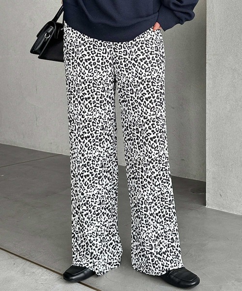 GeeRA(ジーラ)の「【-10㎝カット可能◎】S~3Lサイズ展開/セルフカットセミワイドプリーツイージーパンツ(その他パンツ・レディース・ドット/ベージュ/レオパード/ブラック・XX-LARGE/X-LARGE/LARGE/MEDIUM/SMALL)」の10枚目の写真