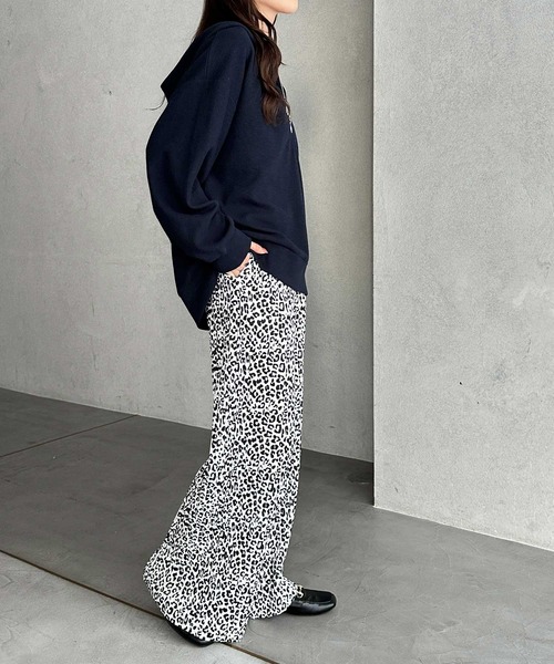 GeeRA(ジーラ)の「【-10㎝カット可能◎】S~3Lサイズ展開/セルフカットセミワイドプリーツイージーパンツ(その他パンツ・レディース・ドット/ベージュ/レオパード/ブラック・XX-LARGE/X-LARGE/LARGE/MEDIUM/SMALL)」の15枚目の写真