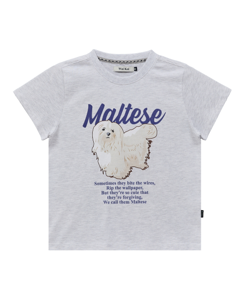 WaiKei（ワイケイ）の「マルチーズイラスト半袖Tシャツメランジホワイト（Tシャツ/カットソー・レディース・その他・0/1/2）」の6枚目の写真
