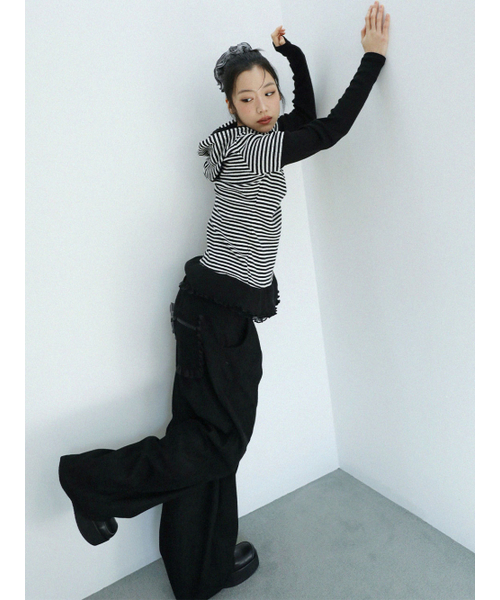 UGLY SHADOW(アグリーシャドウ)の「レースコーデュロイパンツ(ブラック)(その他パンツ・レディース・その他・SMALL/MEDIUM)」の1枚目の写真