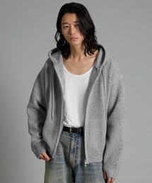 VELNUS | 【VELNUS】Double-Zip Lame Knit Hoodie /ダブルジップラメニットパーカー【短丈】(パーカー)