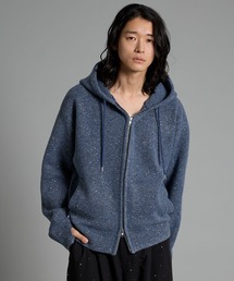 VELNUS | 【VELNUS】Double-Zip Lame Knit Hoodie /ダブルジップラメニットパーカー【短丈】(パーカー)