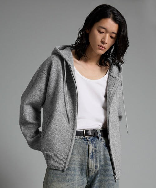 VELNUS(ベルナス)の「【VELNUS】Double-Zip Lame Knit Hoodie /ダブルジップラメニットパーカー【短丈】(パーカー・メンズ・グレー/ブルー・S/L/M)」の22枚目の写真