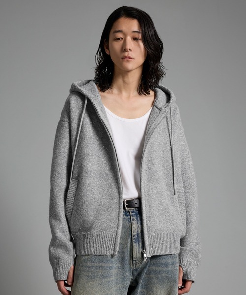 VELNUS(ベルナス)の「【VELNUS】Double-Zip Lame Knit Hoodie /ダブルジップラメニットパーカー【短丈】(パーカー・メンズ・グレー/ブルー・S/L/M)」の21枚目の写真