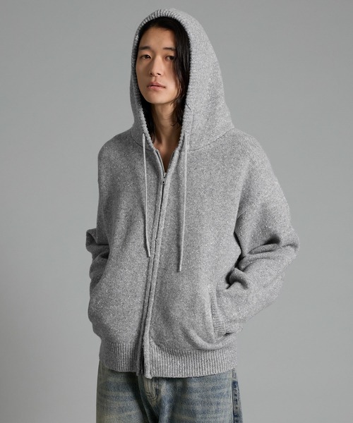 VELNUS(ベルナス)の「【VELNUS】Double-Zip Lame Knit Hoodie /ダブルジップラメニットパーカー【短丈】(パーカー・メンズ・グレー/ブルー・S/L/M)」の20枚目の写真
