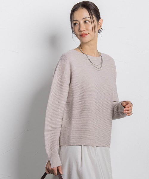 LAUTREAMONT(ロートレアモン)の「ホールガーメントガーターニット≪洗える≫(ニット/セーター・レディース・グリーン/ベージュ/チャコールグレー/ピンク系その他/オフホワイト・9号)」の3枚目の写真