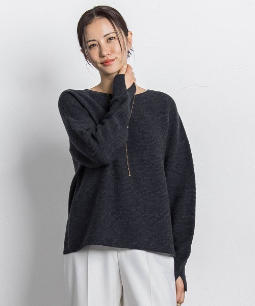 LAUTREAMONT(ロートレアモン)の「ホールガーメントガーターニット≪洗える≫(ニット/セーター・レディース・グリーン/ベージュ/チャコールグレー/ピンク系その他/オフホワイト・9号)」の1枚目の写真
