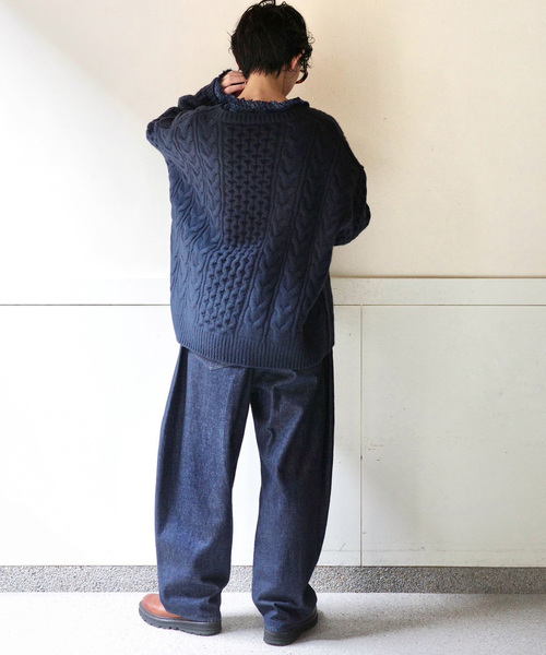 JOURNAL STANDARD LUXE（ジャーナルスタンダード　ラックス）の「10OZデニム カルバパンツ（デニムパンツ・レディース・ネイビー・MEDIUM/SMALL）」の5枚目の写真