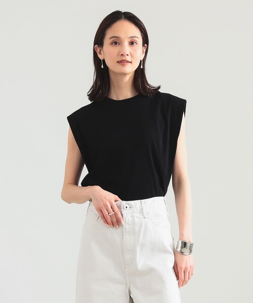 SLOANE（スローン）の「【別注】スタイリスト佐藤佳菜子 × SLOANE / リブ クルーネック フレンチスリーブ トップス（Tシャツ/カットソー・レディース・ブラック/ホワイト/ブラウン系その他3・ONE SIZE）」の2枚目の写真