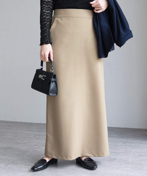 reca（レカ）の「ポケット付きバックスリットロングスカート（スカート・レディース・ブラック/ベージュ/グレー・FREE）」の4枚目の写真