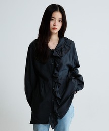 ROUND PARTS SHEER SHORT SH / ラウンドパーツシアーショートシャツ