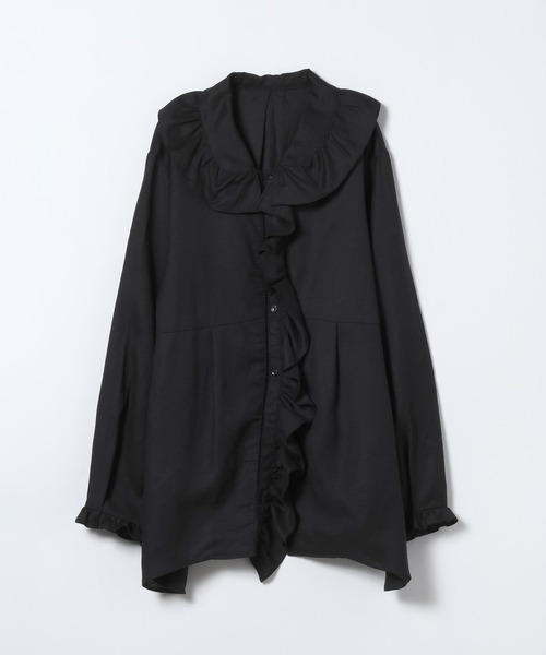 JEANASIS（ジーナシス）の「フリルチュニック/645460（チュニック・レディース・ブラック/ホワイト/ホワイト系その他・FREE）」の4枚目の写真