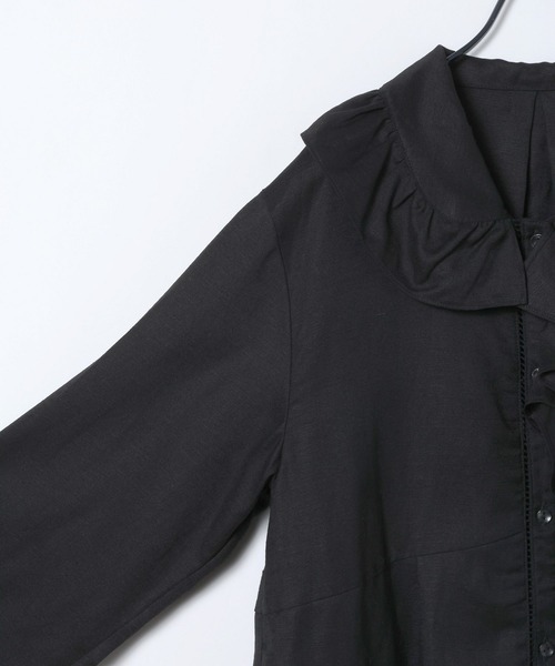 JEANASIS（ジーナシス）の「フリルチュニック/645460（チュニック・レディース・ブラック/ホワイト/ホワイト系その他・FREE）」の7枚目の写真