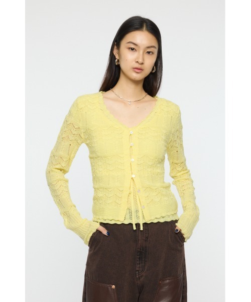 MOUSSY（マウジー）の「【26年SS新作】MIXED EYELET アンサンブル（アンサンブル・レディース・杢グレー/ホワイト/ライトイエロー/ネイビー・FREE）」の8枚目の写真