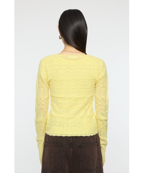 MOUSSY（マウジー）の「【26年SS新作】MIXED EYELET アンサンブル（アンサンブル・レディース・杢グレー/ホワイト/ライトイエロー/ネイビー・FREE）」の10枚目の写真